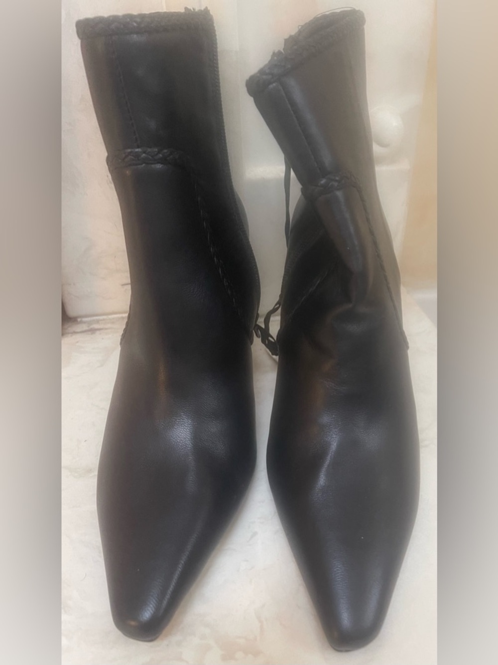 Express Black Pointed Toe Ankle Booties